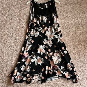 Xhilaration Black Floral Midi Dress